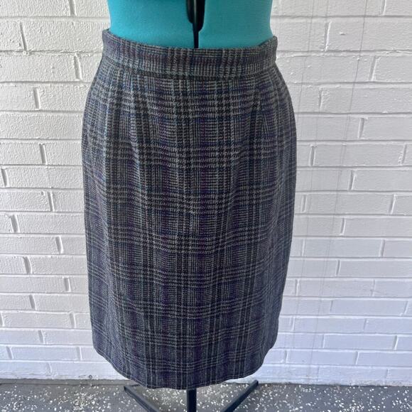 Fundamental Things Dresses & Skirts - Vintage 80s gray plaid pencil skirt